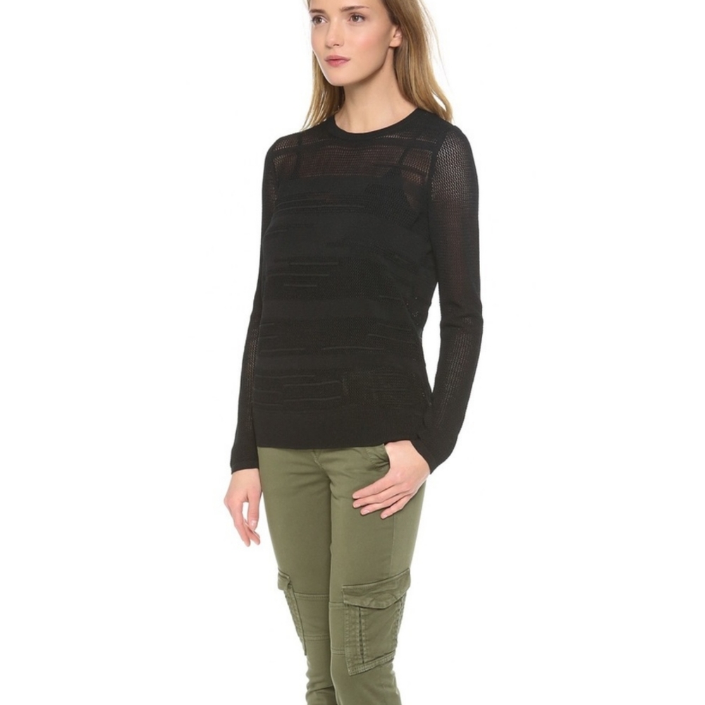 Vince Engineered Mesh Insert Sweater - image 3